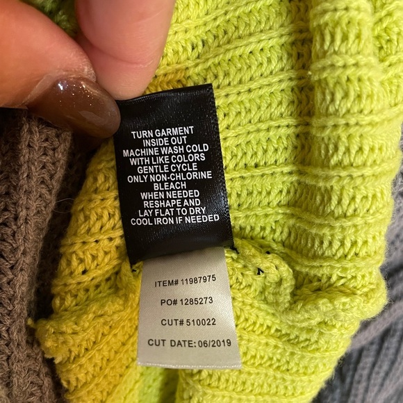 TORRID Grey & Neon Yellow Colorblock Sweater SZ/1 - Picture 6 of 7